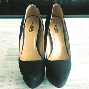 Charlotte Russe Black suede platform pumps